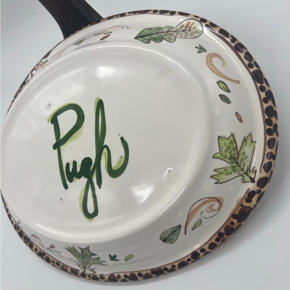 Packer Creek Pottery Jan Pugh Leaf Swirls Polka Dot Oval Plate Platter Whimsical - Picture 5 of 7